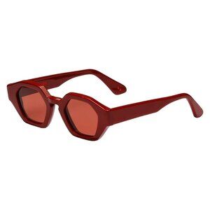 New DANIELLE RATTRAY Red Polarised Square Jean C03 Sunglasses Women